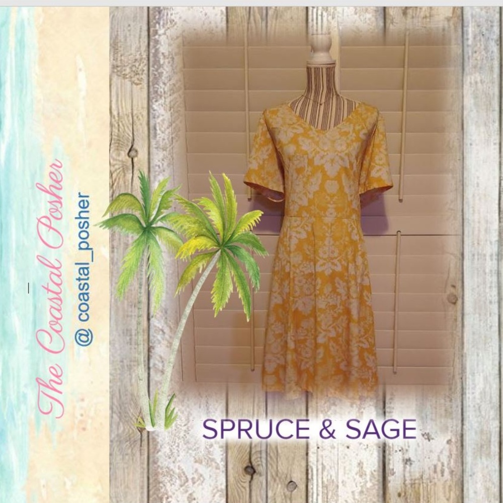 Spruce and Sage Yellow Floral Sundress